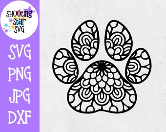 Dog Paw Mandala Svg Etsy