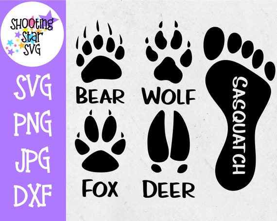 Download Animal Tracks With Sasquatch Print Children S Svg Etsy PSD Mockup Templates