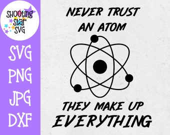 Lita aldrig på en atom, de hittar på allting svg - Lita aldrig på en atom - Vetenskap SVG
