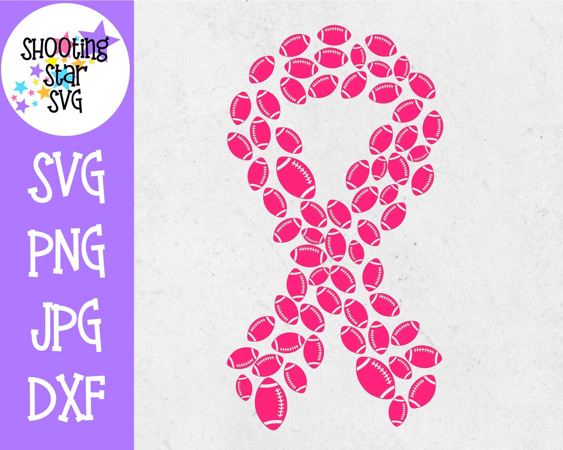 Football Breast Cancer Awareness Ribbon Breast Cancer | Etsy