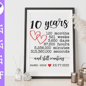10th  Wedding Anniversary SVG - Anniversary Milestone SVG