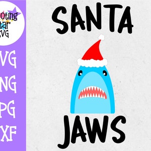 Santa Jaws Shark SVG - Holiday Shark SVG - Christmas SVG
