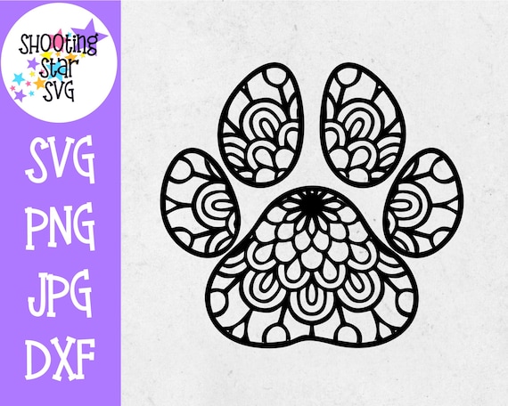 Download Dog Print Paw Print Mandala Svg Dog Lovers Svg Cute Etsy