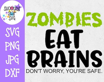 Zombier äter hjärnor Du är säker SVG - Zombie - Halloween SVG
