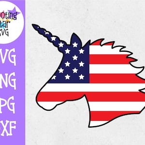 Americorn American Flag Unicorn - Fourth of July SVG