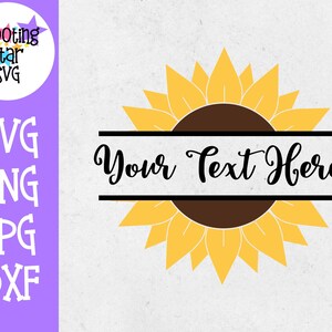 Sunflower Split Monogram SVG - Split Monogram SVG