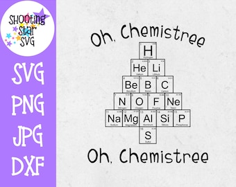 Oh Chemistree Periodic Table SVG - Christmas SVG - Nerdy SVG