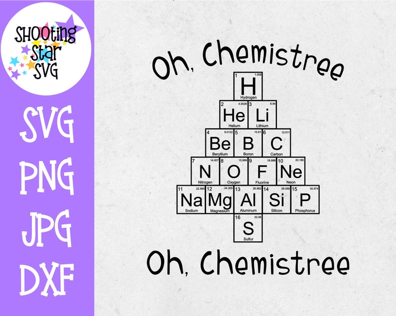 Oh Chemistree Periodic Table SVG Christmas SVG Nerdy SVG image 1