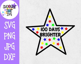 100 Days Brighter SVG - 100 Jours d'École SVG - École SVG