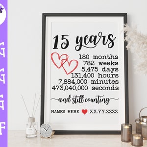 結婚15周年記念SVG - 記念日の節目SVG