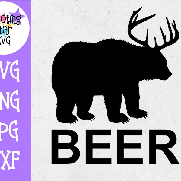 Beer Bear Deer - Funny Beer Shirt - Father's Day SVG