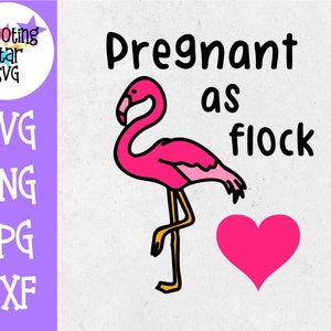 Grávida como rebanho Flamingo - Gravidez SVG - Maternidade SVG