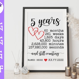 5th Wedding Anniversary SVG - Anniversary Milestone SVG