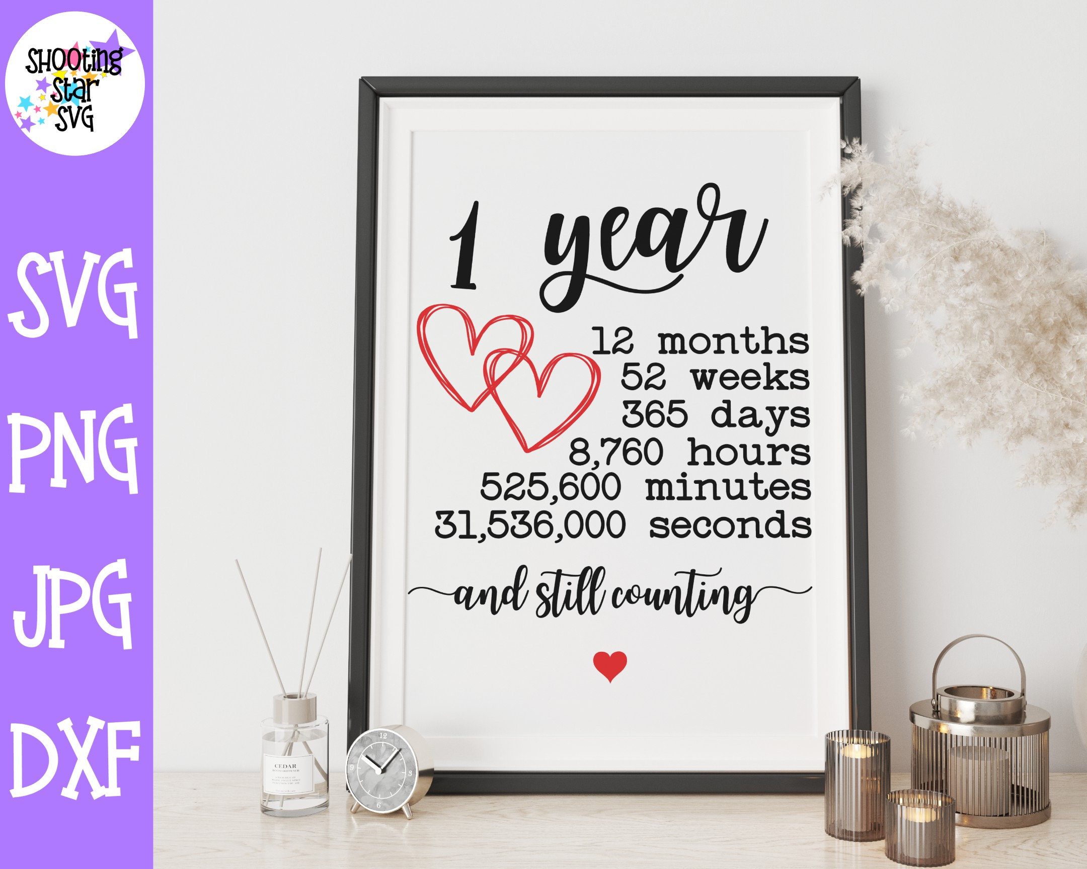 1st Wedding Anniversary SVG Anniversary Milestone SVG 