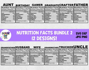 Nutrition Facts SVG Bundle Two