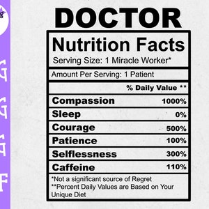 Doctor Nutrition Facts SVG - Doctor SVG