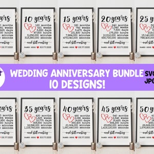 Wedding Anniversary SVG Bundle Years Together - Wedding Anniversary SVG - Wedding Anniversary Years Milestone SVG