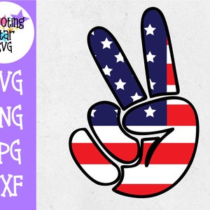 Peace sign hand american flag svg - peace sign - fourth of july - american flag svg  - independence day