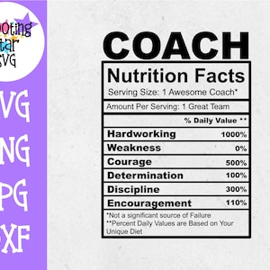 Entraîneur valeur nutritive SVG - entraîneur SVG - sport SVG