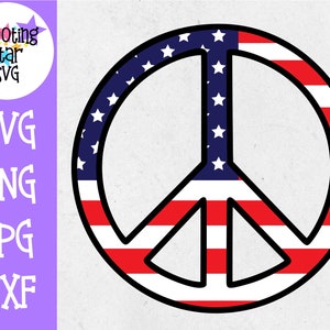 アメリカ国旗とピースサイン - 7 月 4 日の SVG