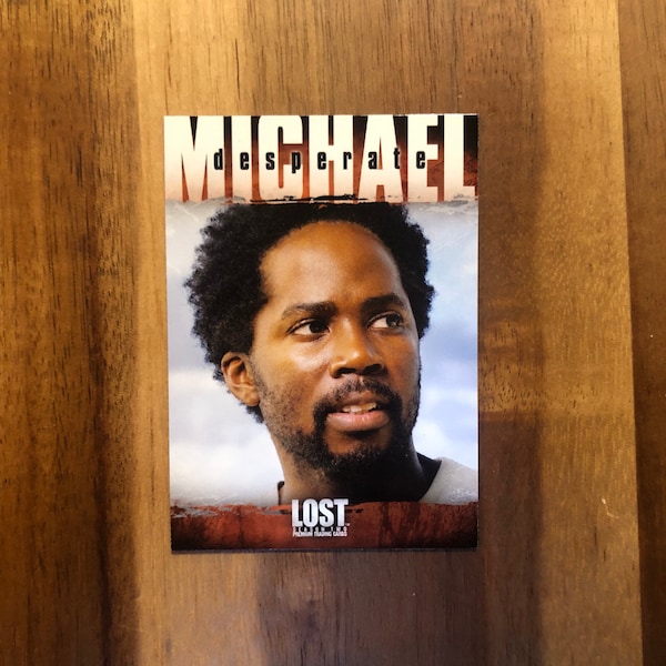 Michael Lost Recycled Trading Card Fridge Magnet
