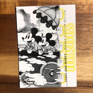 Aimant de réfrigérateur Mickey, cartes à collectionner recyclées Ferdy & Morty Steamboat