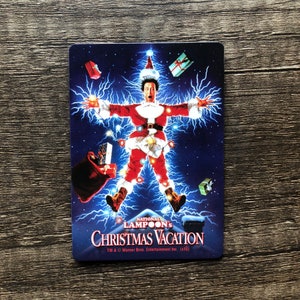 Aimant de réfrigérateur Cartes à jouer recyclées pour les vacances de Noël National Lampoons