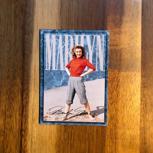 Aimant de réfrigérateur cartes à collectionner recyclées Marilyn Monroe