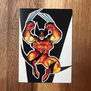 Aimant de réfrigérateur cartes à collectionner recyclées Wolverine