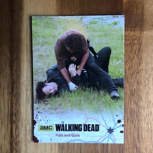 Aimant de réfrigérateur cartes à collectionner recyclées Walking Dead