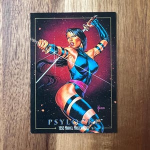 Aimant de réfrigérateur pour cartes à collectionner recyclées Psylocke