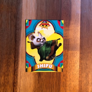 Aimant de réfrigérateur de cartes à collectionner recyclées Shifu Kung Fu Panda