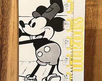 Imán para nevera con la tarjeta coleccionable de Mickey Mouse Steamboat Willie