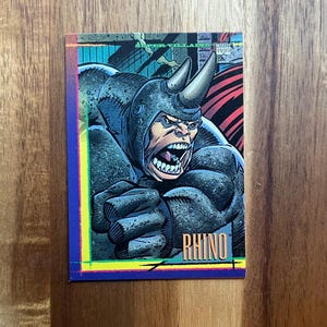 Aimant de réfrigérateur cartes à collectionner recyclées Rhino