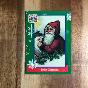 1919 Germany Santa Around The World Recycled Trading Card Fridge Magnet