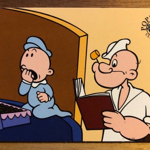Aimant de réfrigérateur Popeye cartes à collectionner recyclées