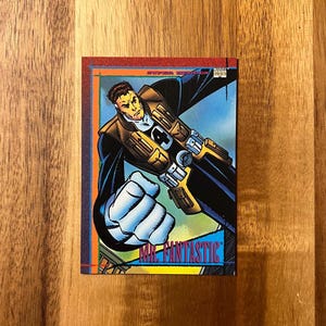 Aimant de réfrigérateur cartes à collectionner recyclées Mr. Fantastic Reed Richards