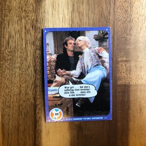 Aimant de réfrigérateur cartes à collectionner vintage recyclées Mork & Mindy