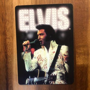 Aimant pour réfrigérateur Elvis Presley, cartes à jouer recyclées