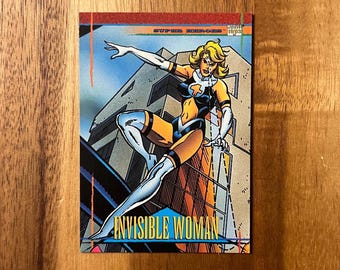 Invisible Woman Recycled Trading Card Fridge Magnet