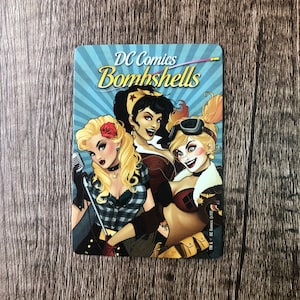 Aimant pour réfrigérateur cartes à jouer recyclées DC Bombshells