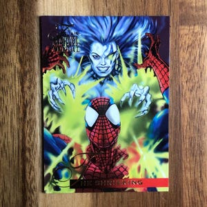 Aimant de réfrigérateur Spiderman cartes à collectionner recyclées