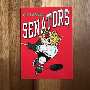 Aimant pour réfrigérateur Cartes à collectionner recyclées Muppets des Sénateurs d'Ottawa