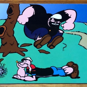 Aimant de réfrigérateur Popeye cartes à collectionner recyclées
