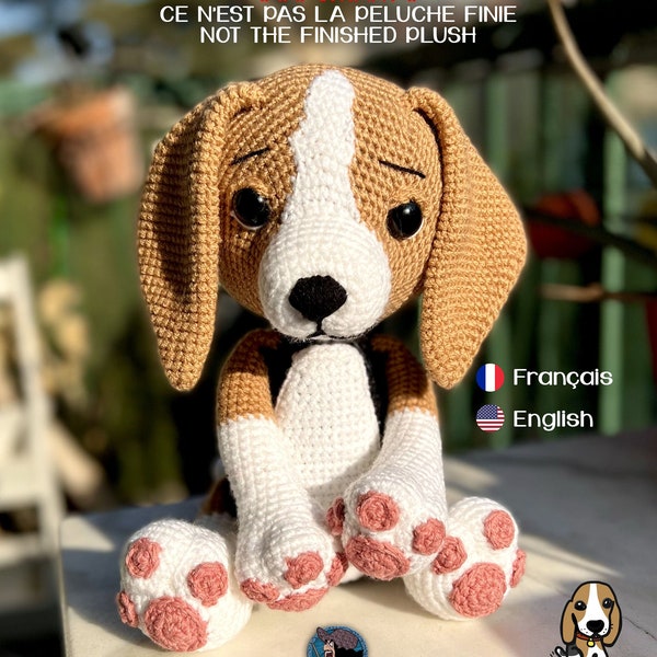 Patron Pattern Crochet FR-US - Amigurumi Chien Baloo le petit Beagle