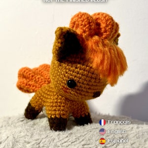 Crochet Pattern FR-US-SP Amigurumi Pokmon Fox Chibi Vupix image 1