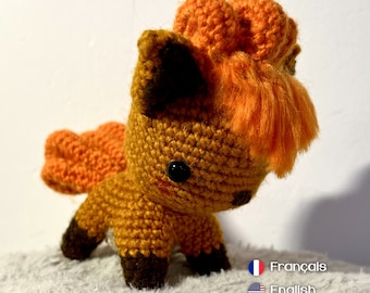 Crochet Pattern FR-US-SP - Amigurumi Pok*mon - Fox Chibi Vu*pix