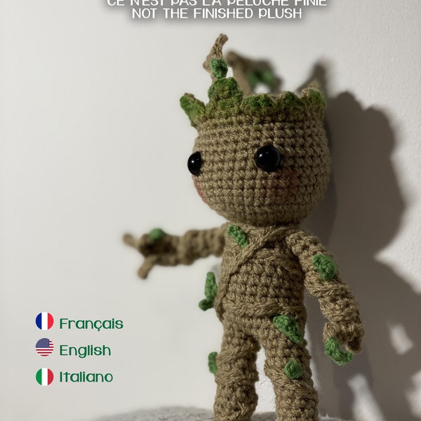 Patron Pattern Crochet Fr-Us-Es-It - Amigurumi Baby arbre Gr*ot Fan Art