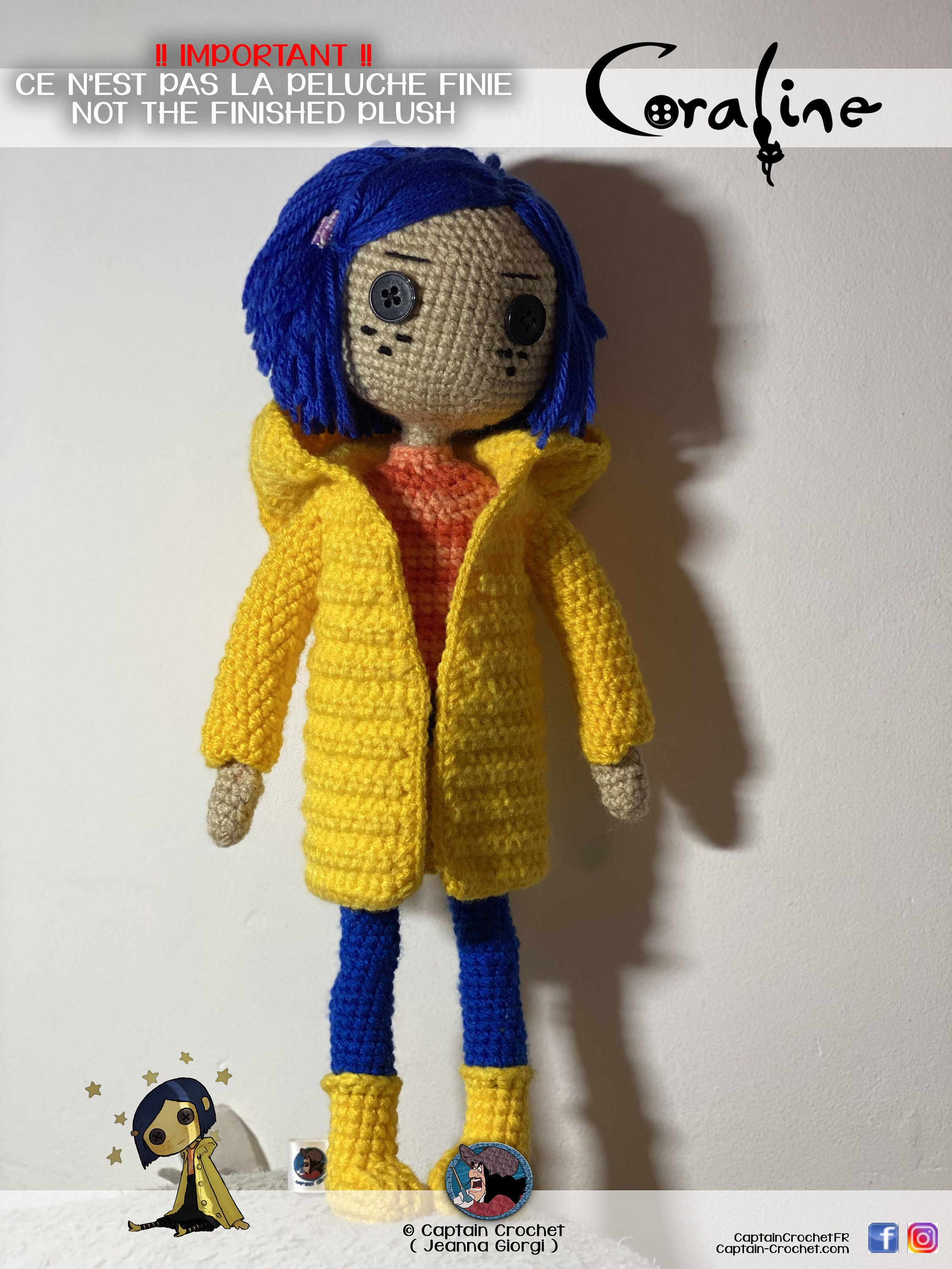 Set of 2 Button Eyes Coraline Dolls - Customized Crochet Creations Gallery  - Victoria's Art Den