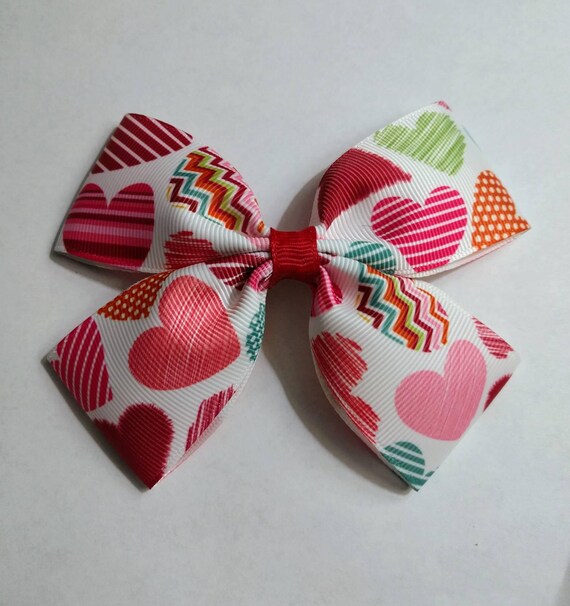 Heart Hair Bow Large Hair Bow Pink Hair Bow Red Hair Bow Etsy